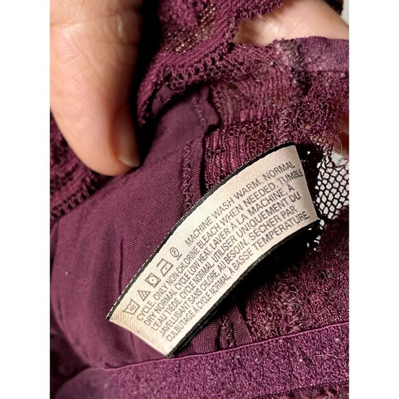 VS Lace Bralette X Smaill Pullover Racer Back Burgundy Lined Cup - Picture 10 of 10